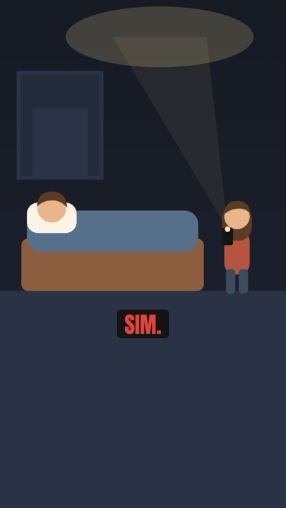 Cena antiga com personagem minúsculo e sem rosto